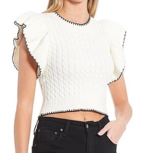 Charmed Hearts Ruffle Sleeve Sweater